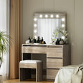 Artiss LED Dressing Table Set - Wood