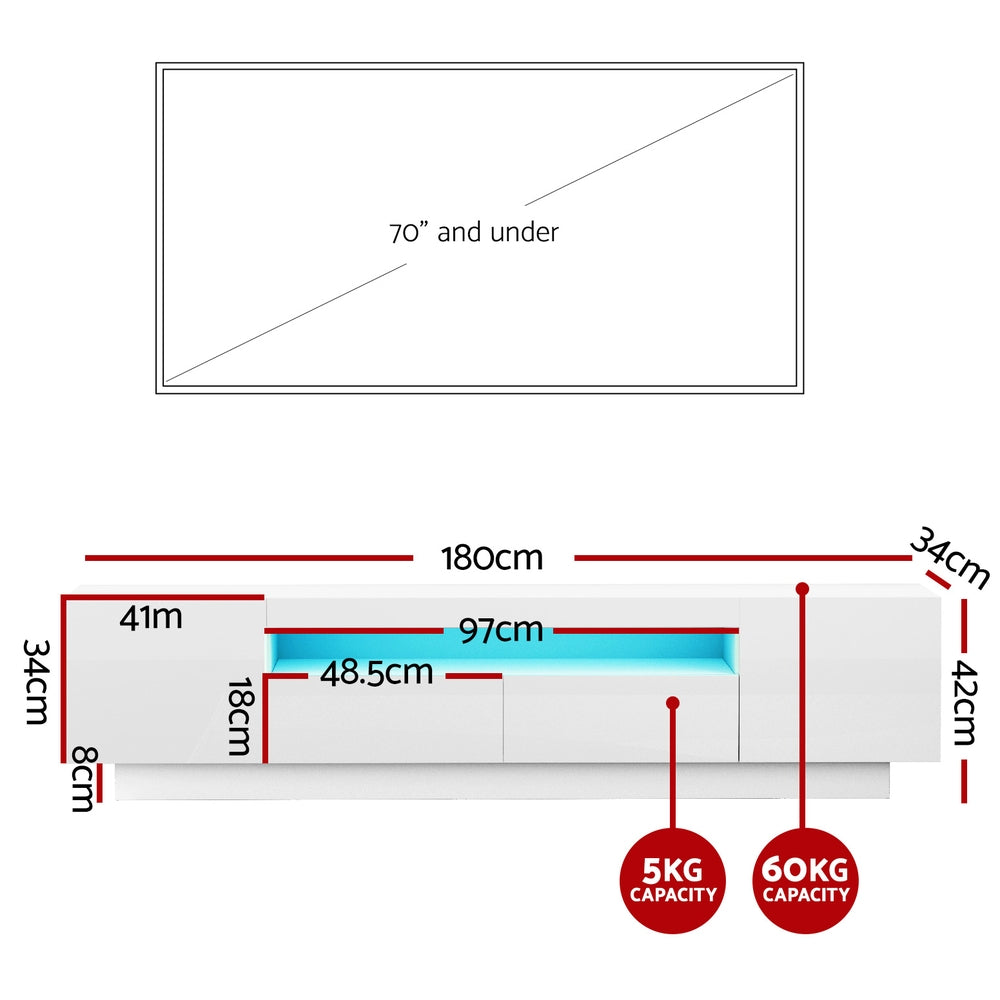 Artiss Entertainment Unit, 180cm - White