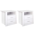 TARA Bedside Table x 2 - White