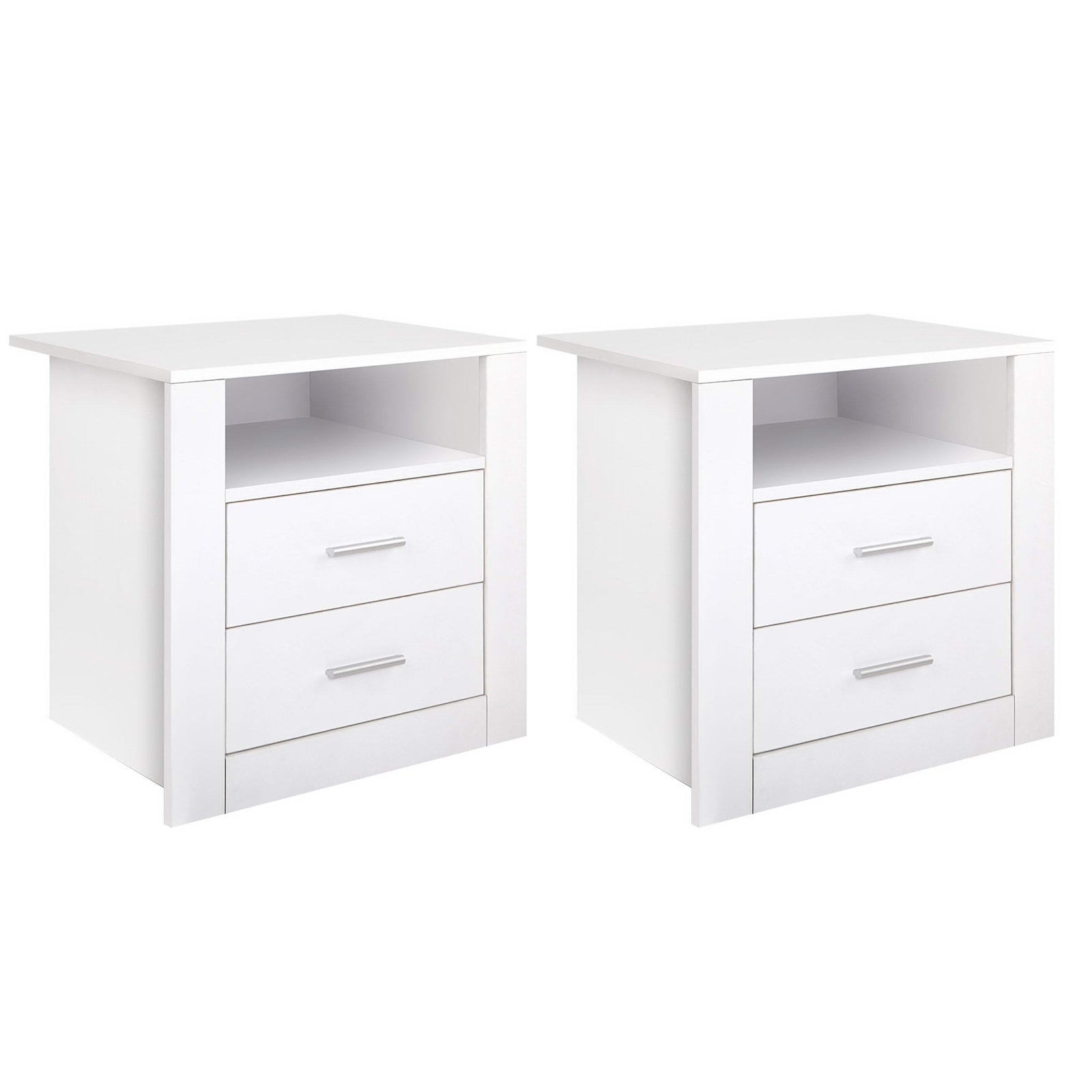 TARA Bedside Table x 2 - White