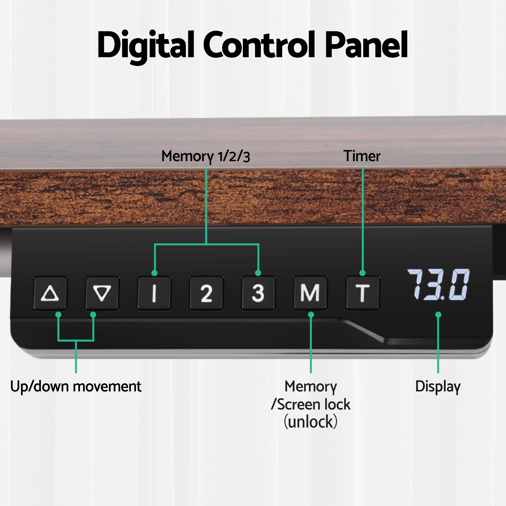 Artiss Electric L Shaped Standing Desk, 120cm L - Rustic Brown