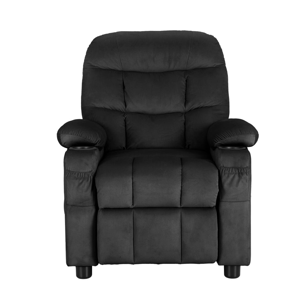 Keezi Kids Velvet Recliner - Black