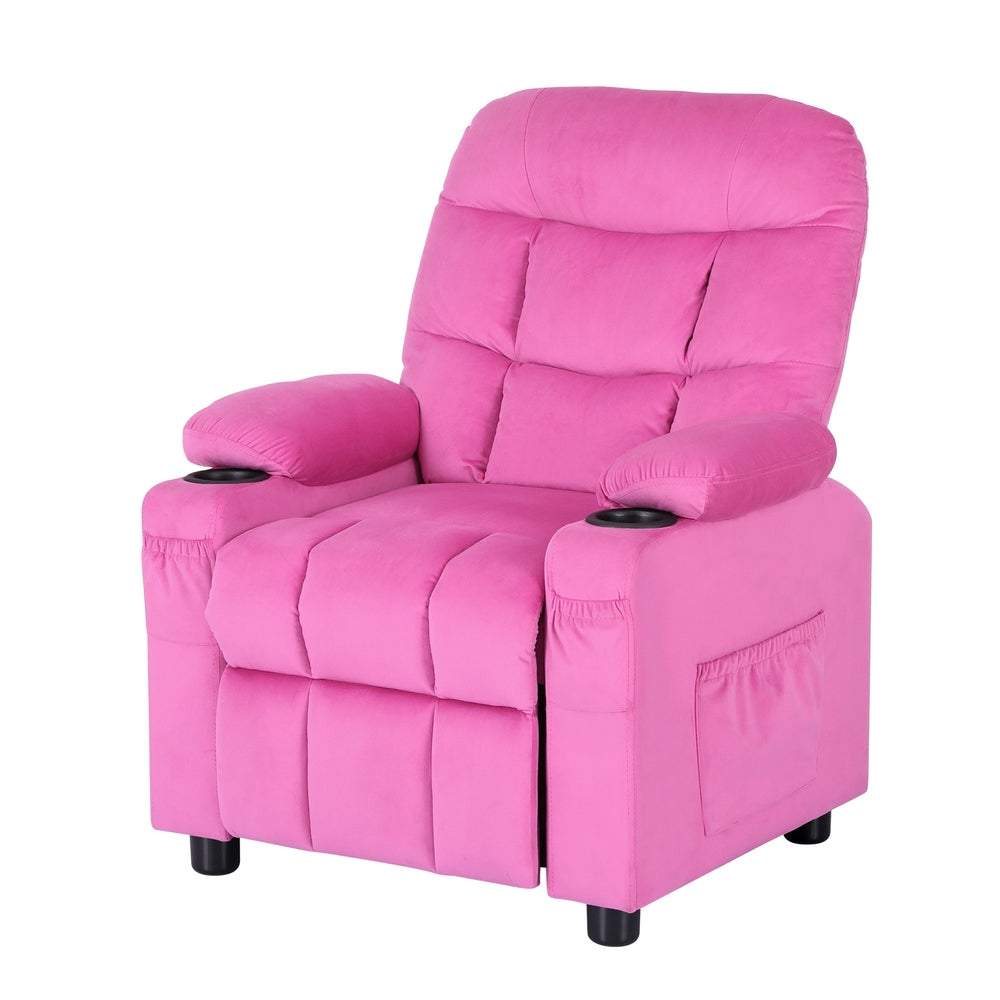 Keezi Kids Velvet Recliner - Pink