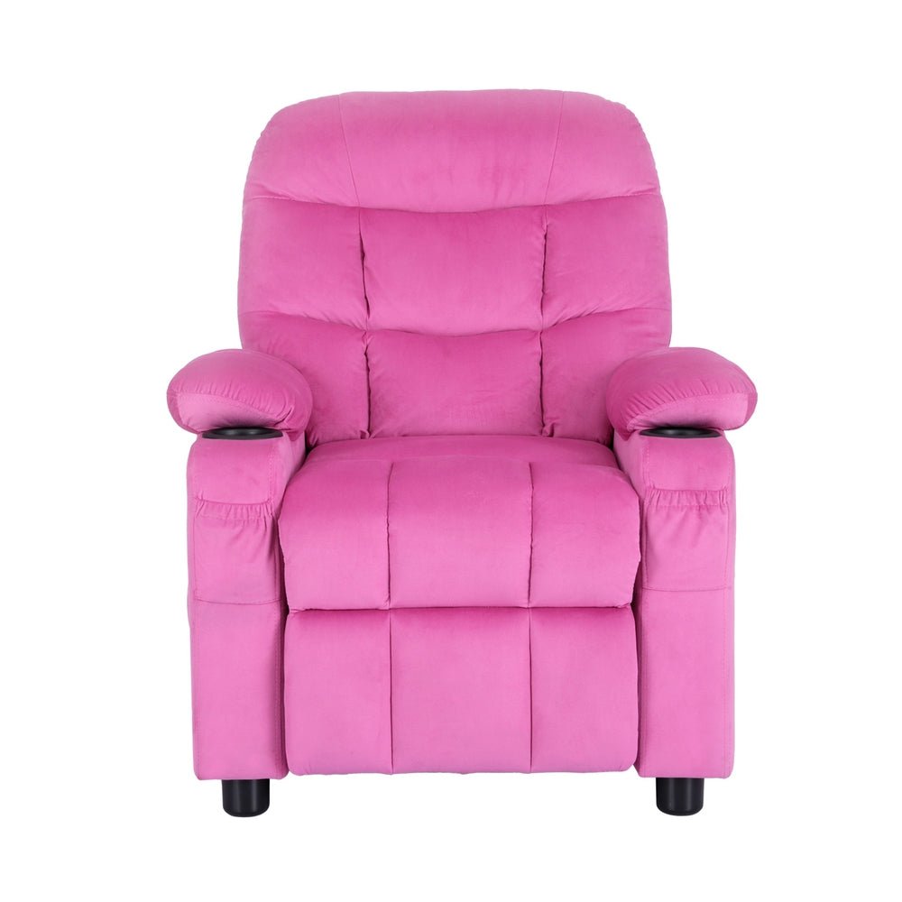Keezi Kids Velvet Recliner - Pink