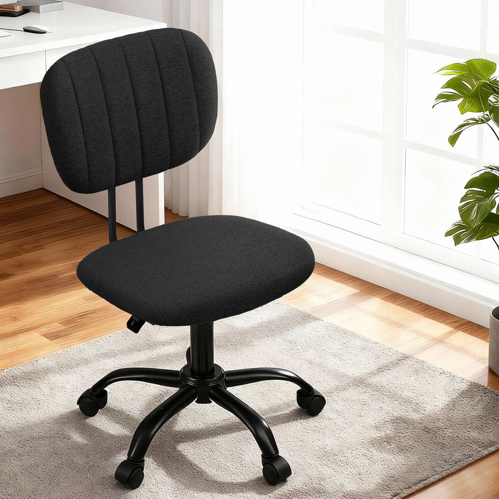 Artiss Armless Office Chair with Wheels - Black