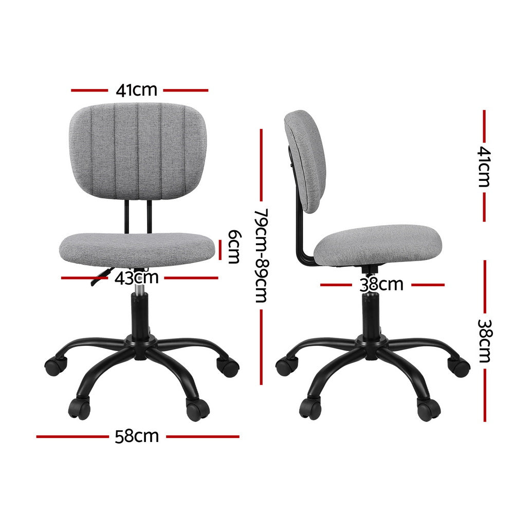 Artiss Armless Office Chair - Grey