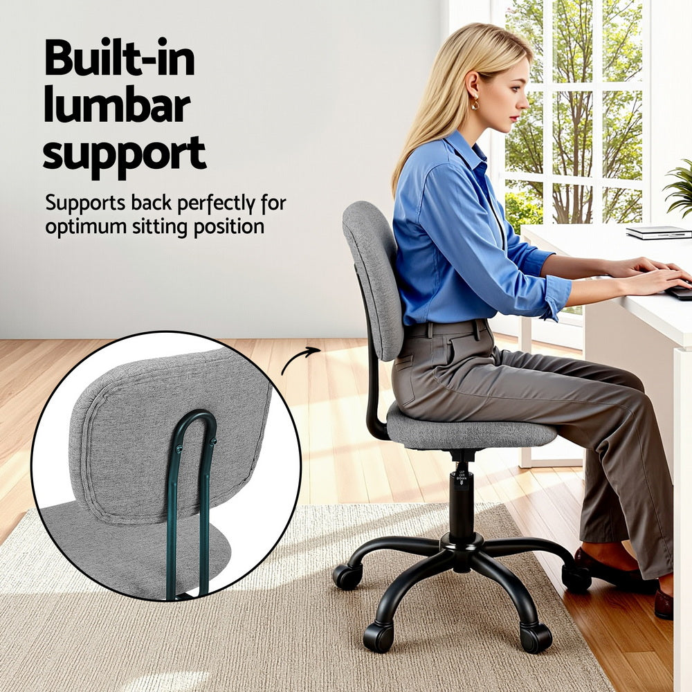Artiss Armless Office Chair - Grey