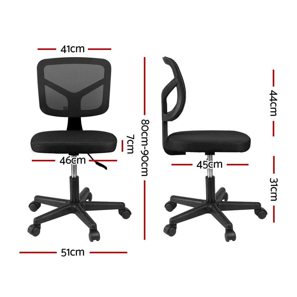 Artiss Armless Office Chair - Black