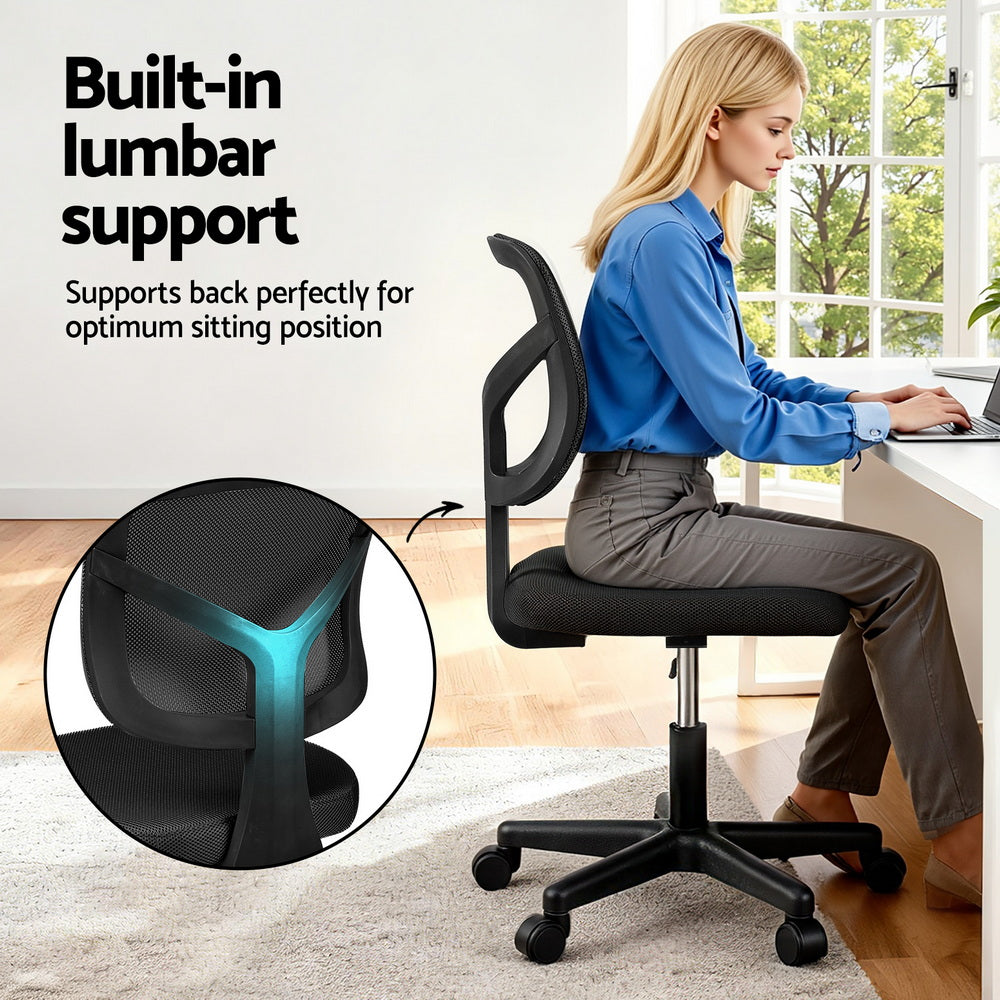 Artiss Armless Office Chair - Black