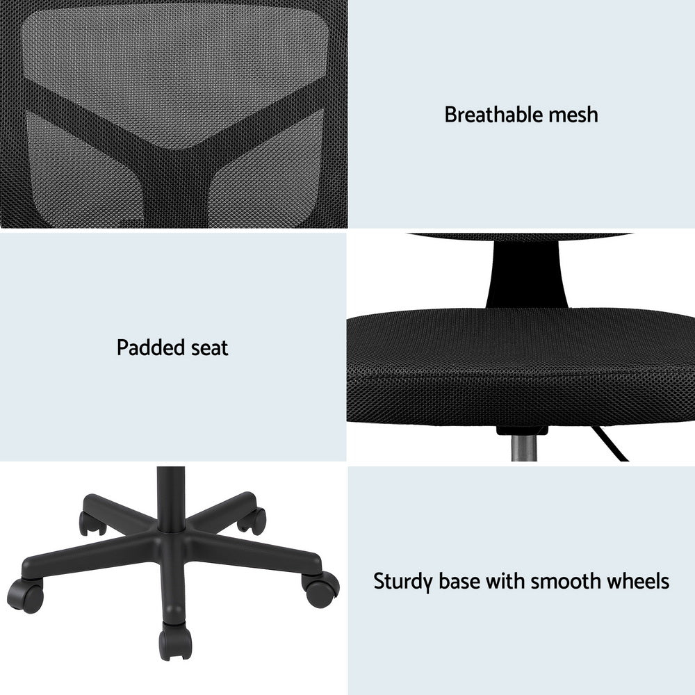 Artiss Armless Office Chair - Black