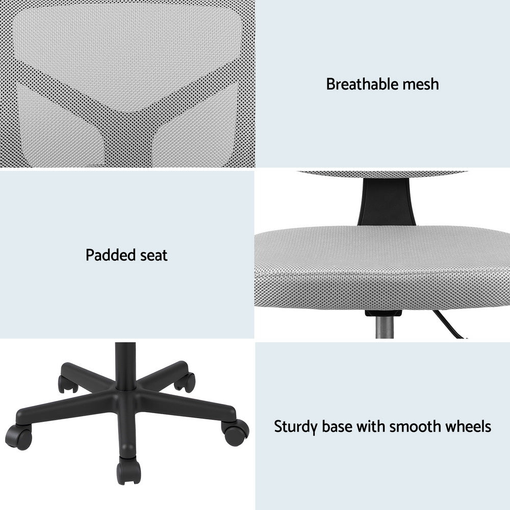 Artiss Armless Office Chair - Grey