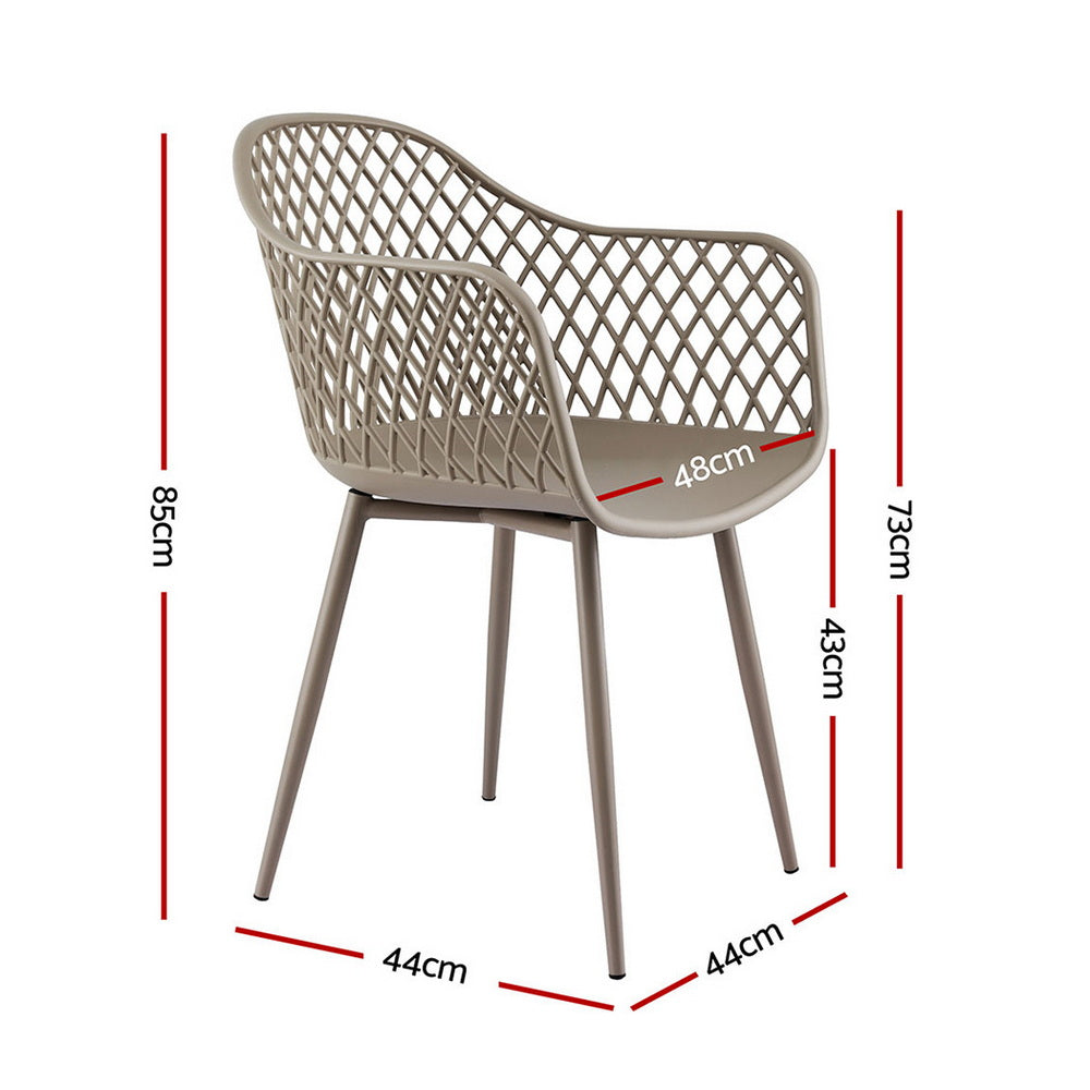 Gardeon 4 x Outdoor Dining Chairs - Coffee