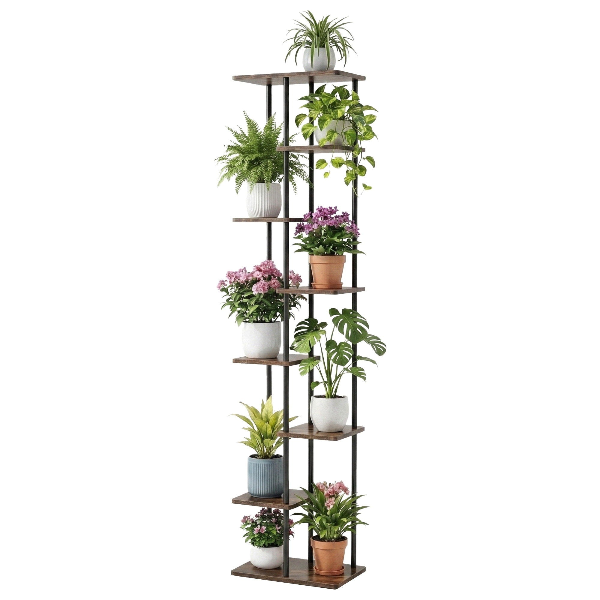 Artiss 8 Tiers Plant Stand Metal Flower Pots Shelf Indoor Outdoor Garden Home