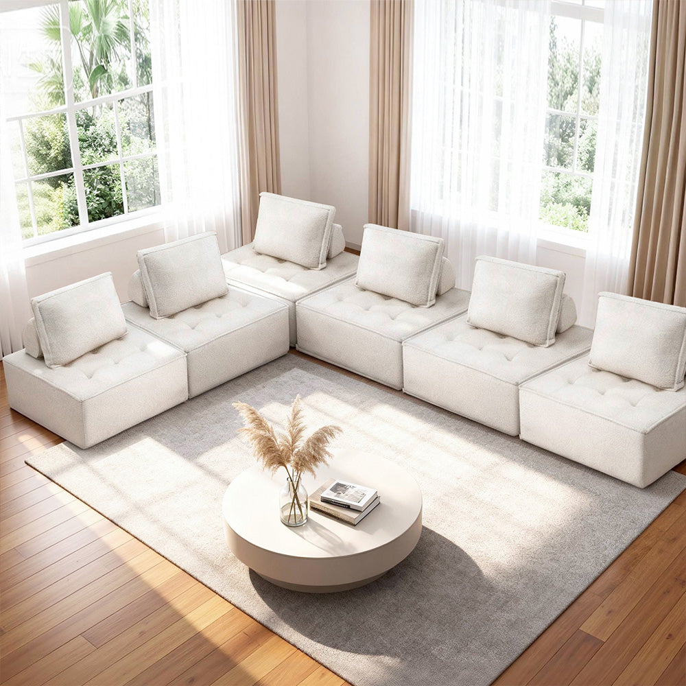 Boucle Floor Sofa, Set of 6