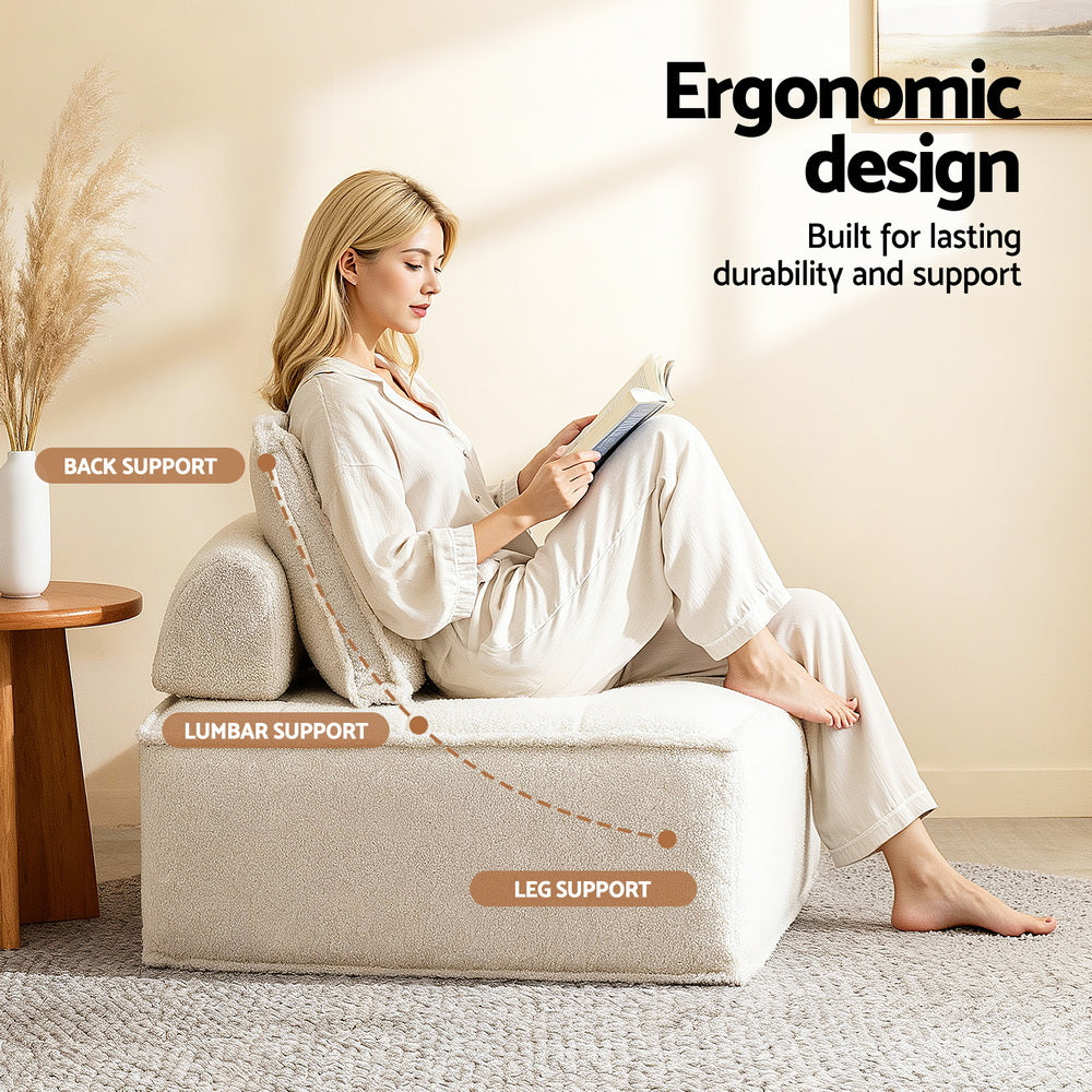 Boucle Floor Sofa, Set of 6