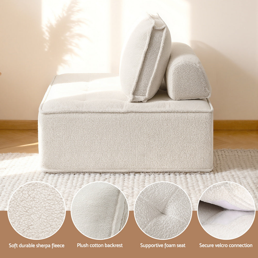 Boucle Floor Sofa, Set of 6