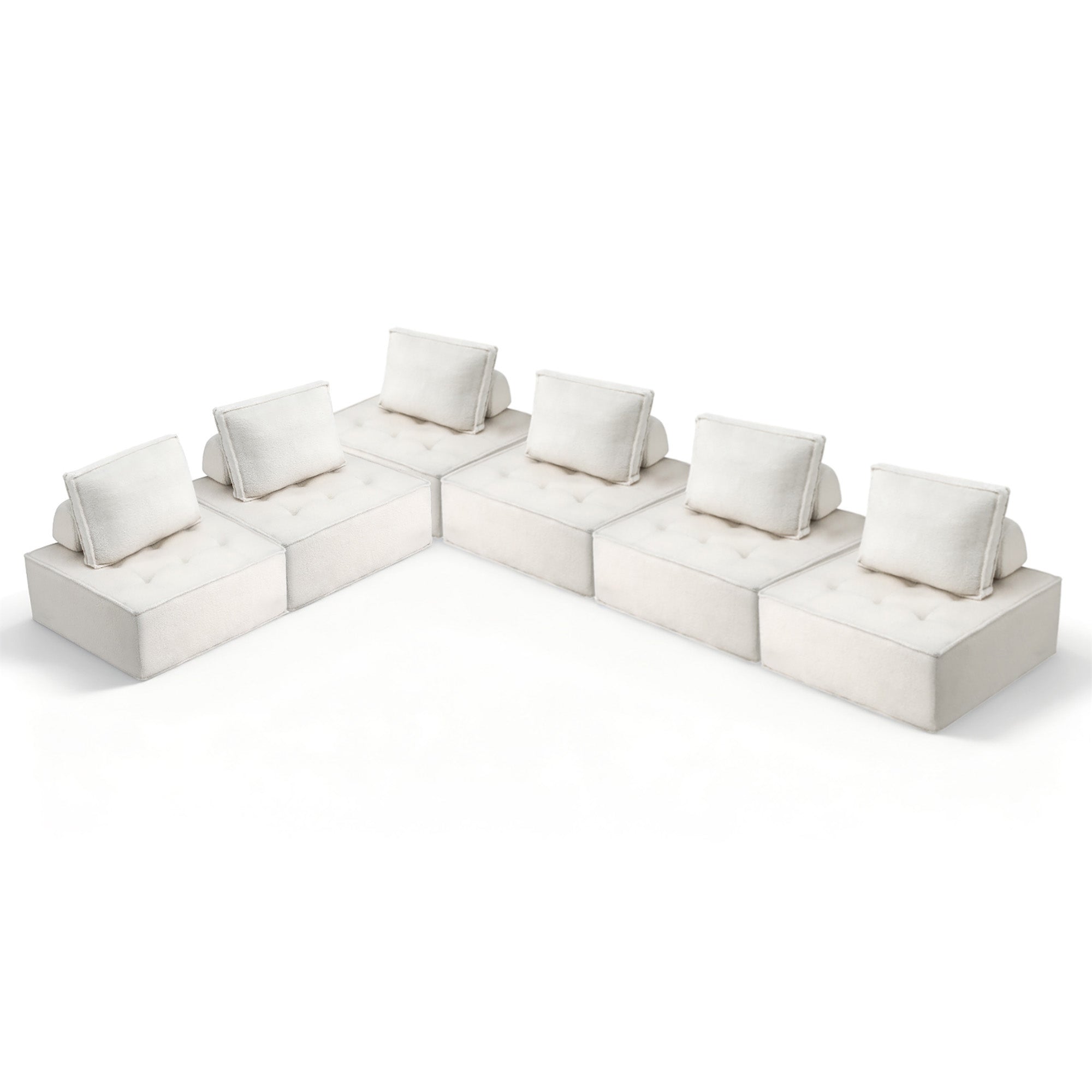 Boucle Floor Sofa, Set of 6