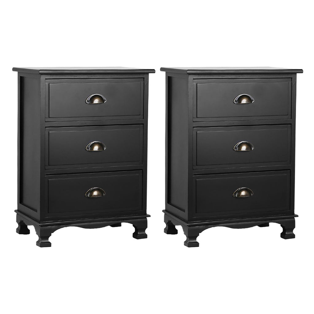 THYME Bedside Table x 2 - Black