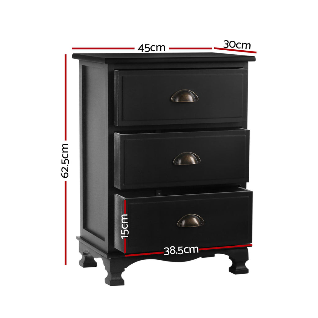 THYME Bedside Table x 2 - Black