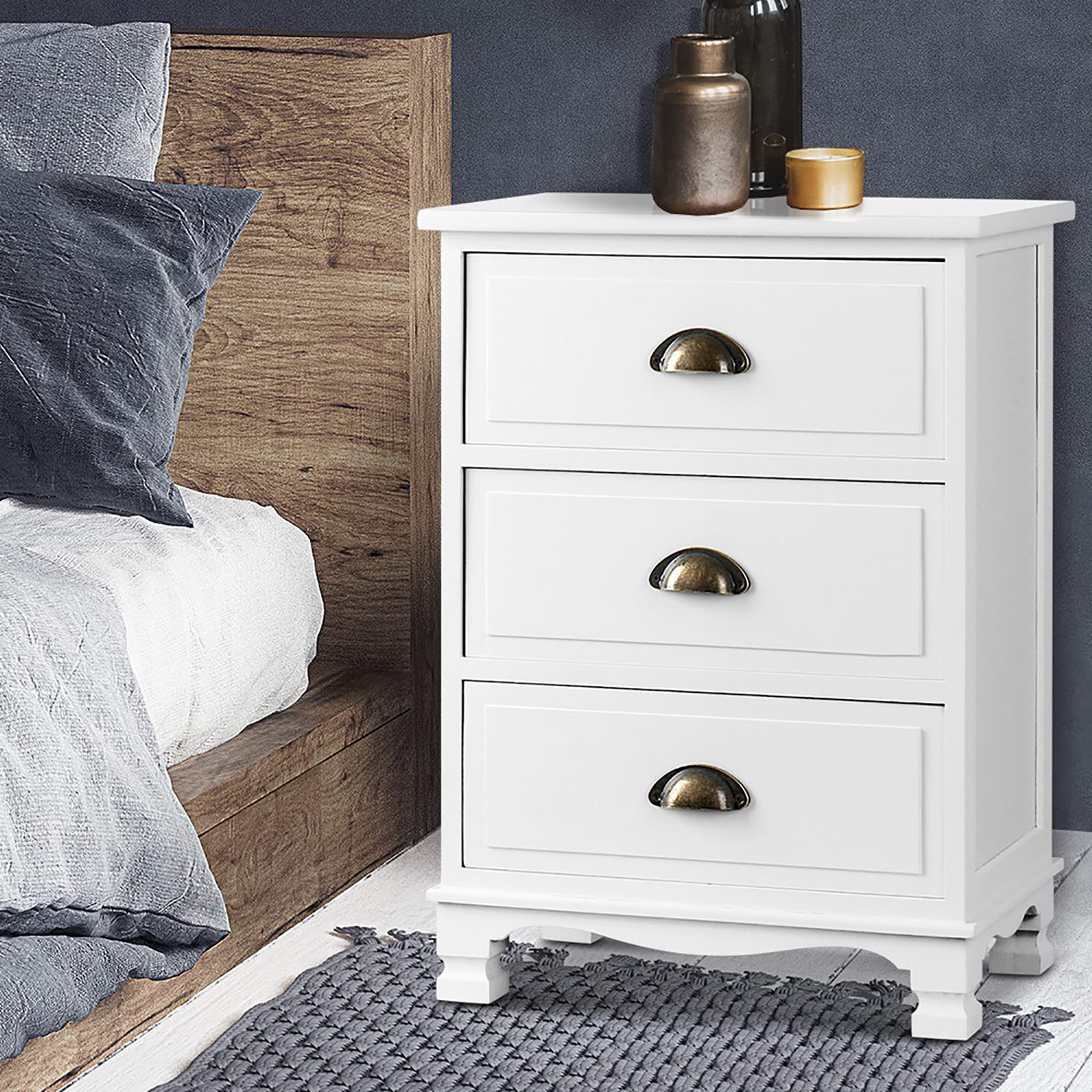 THYME Bedside Table x 2 - White