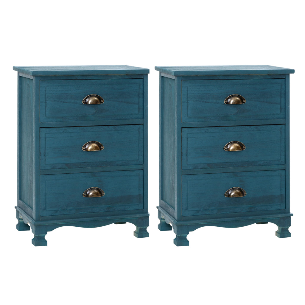 THYME Bedside Table x 2 - Vintage Blue