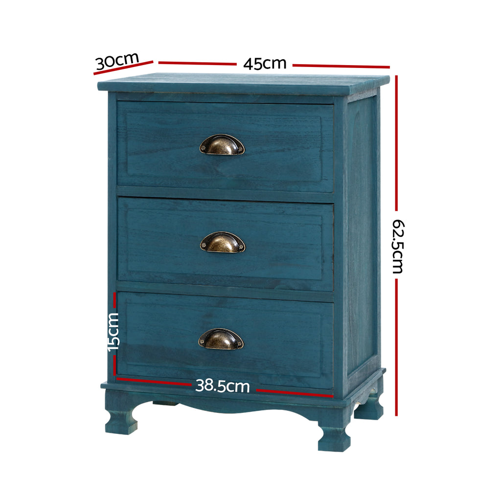 THYME Bedside Table x 2 - Vintage Blue
