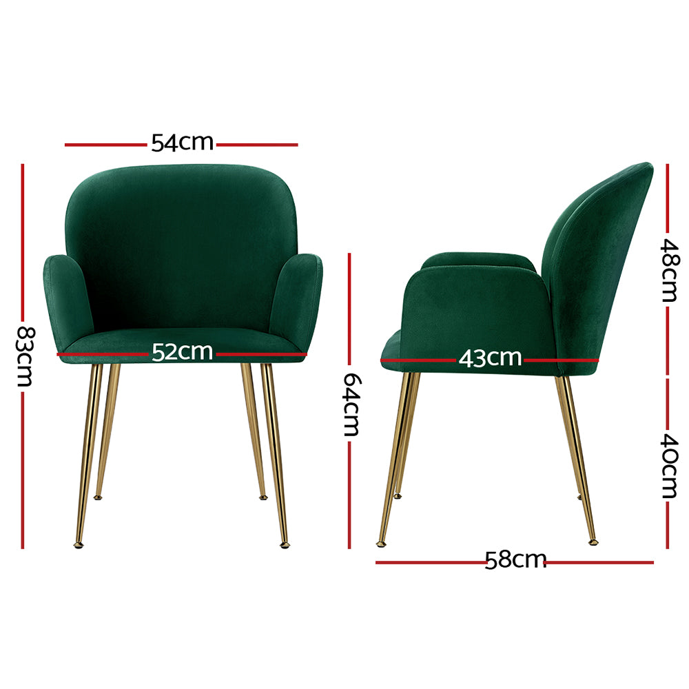 KYNSEE Dining Chairs, Set of 2 - Green
