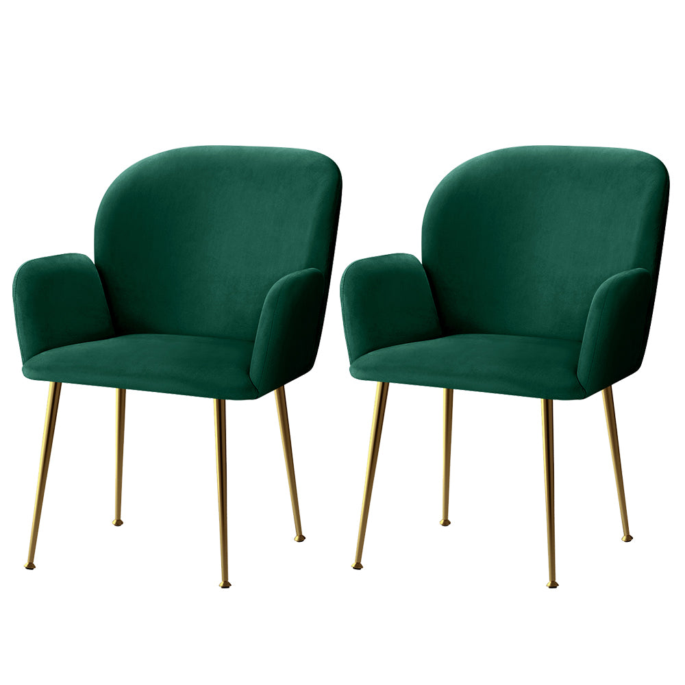 KYNSEE Dining Chairs, Set of 2 - Green