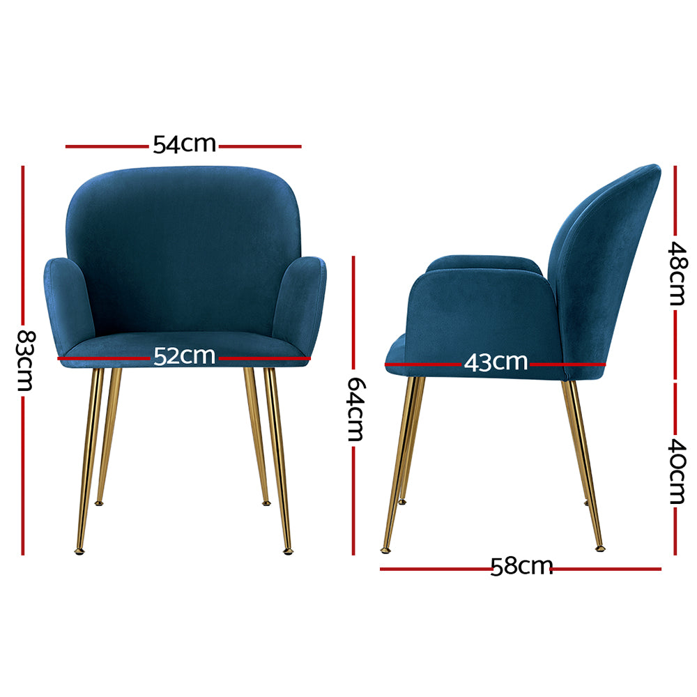 KYNSEE Dining Chairs, Set of 2 - Blue