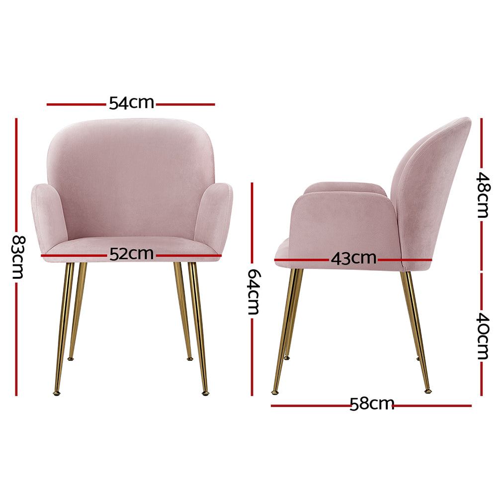 KYNSEE Dining Chairs, Set of 2 - Pink