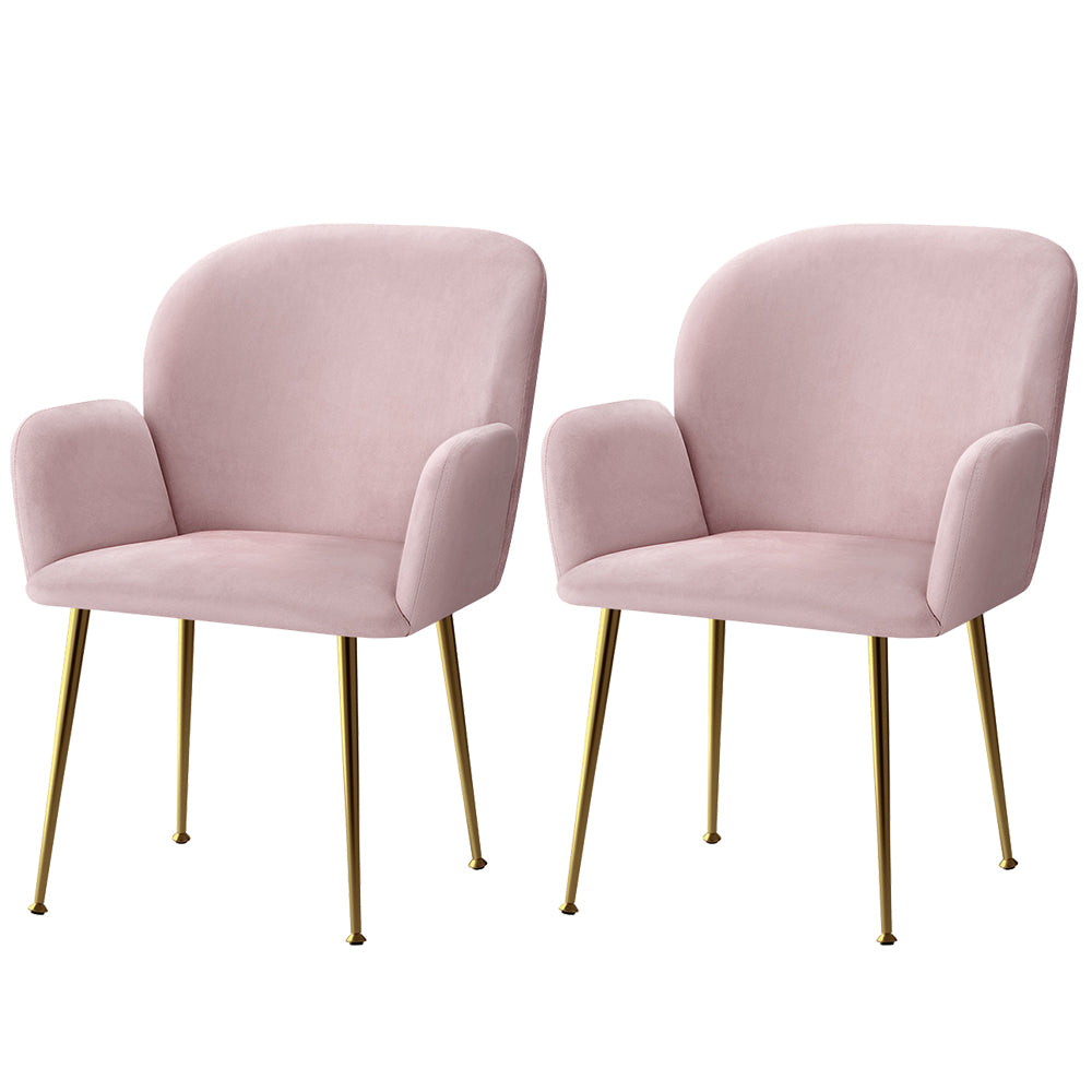 KYNSEE Dining Chairs, Set of 2 - Pink