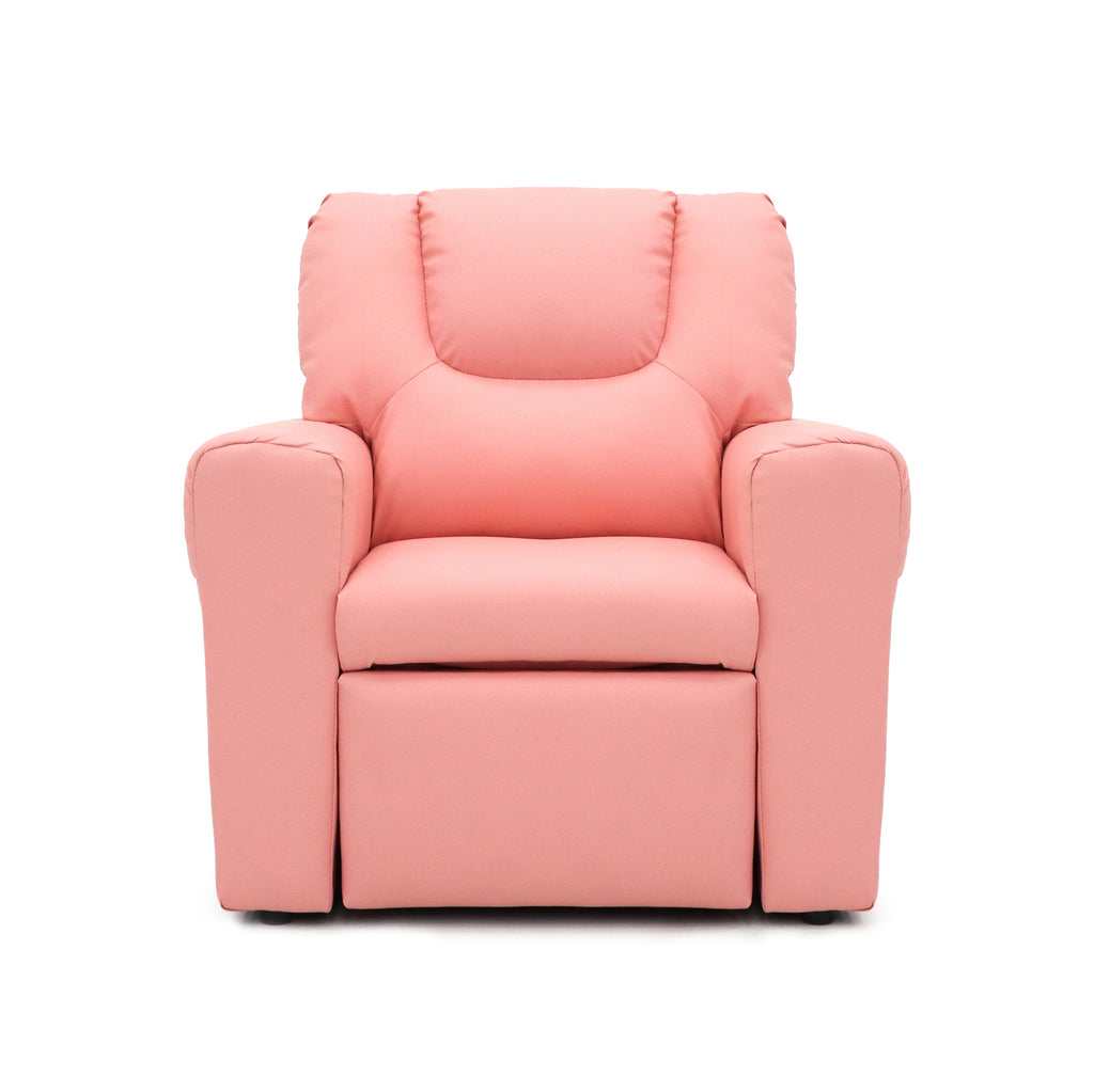 Kids Blue Recliner w/ Footrest & Cup Holder - Pink