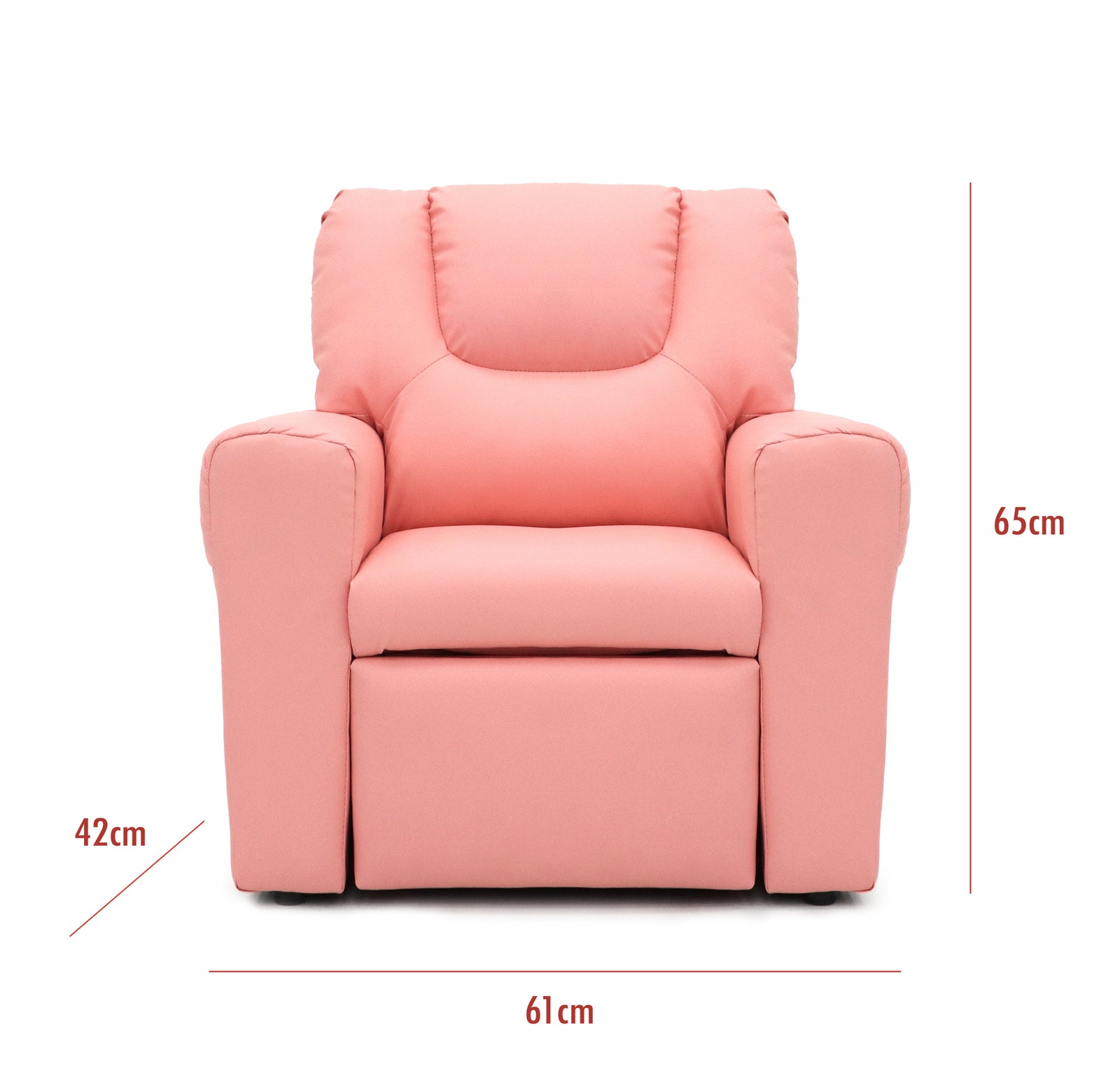 Kids Blue Recliner w/ Footrest & Cup Holder - Pink