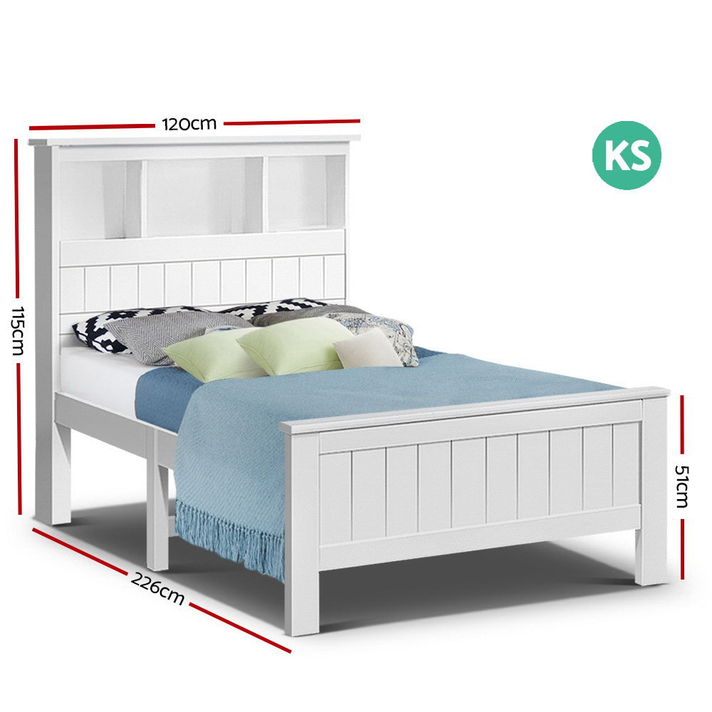 Conqueror Bed Frame - King Single, White