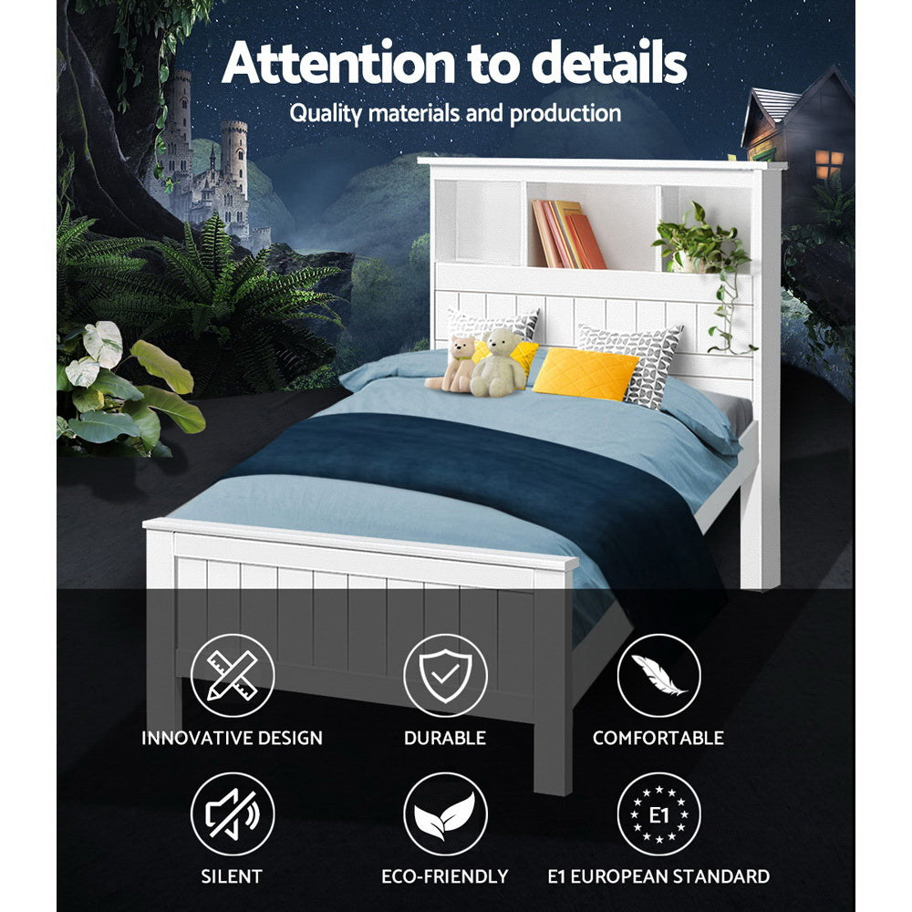 Conqueror Bed Frame - King Single, White