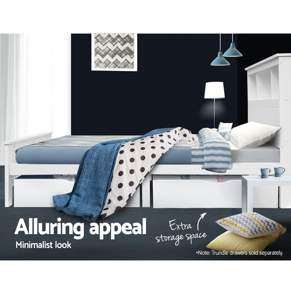 Conqueror Bed Frame - King Single, White