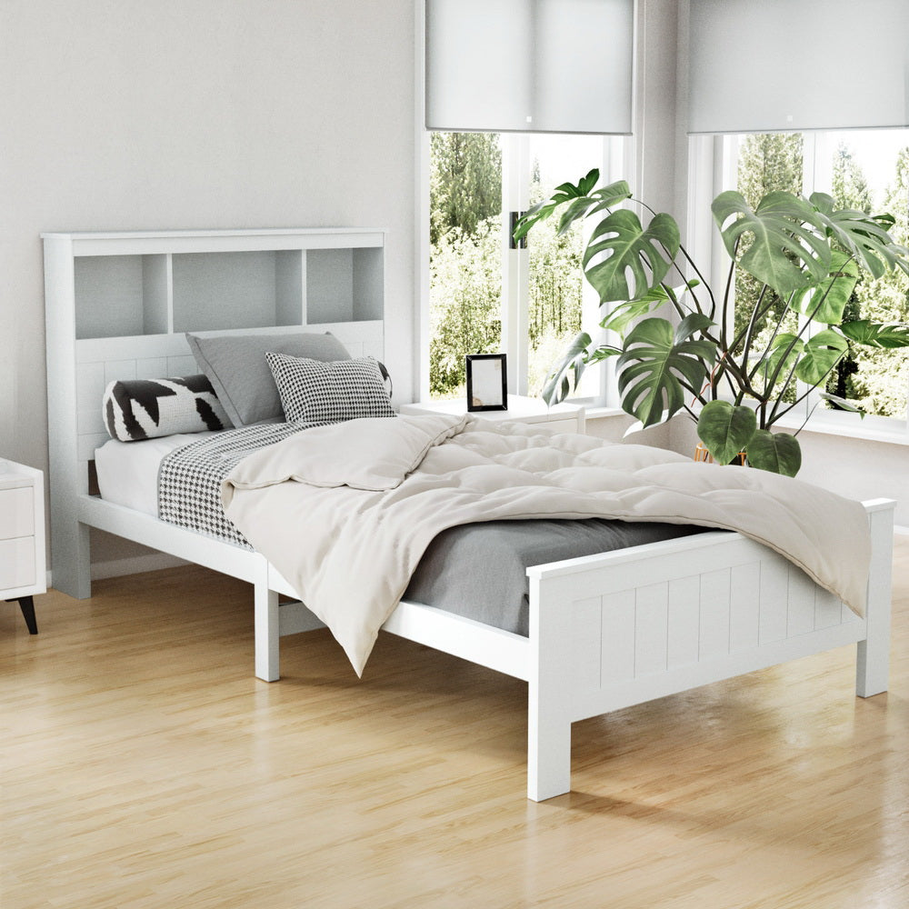 Conqueror Bed Frame - King Single, White