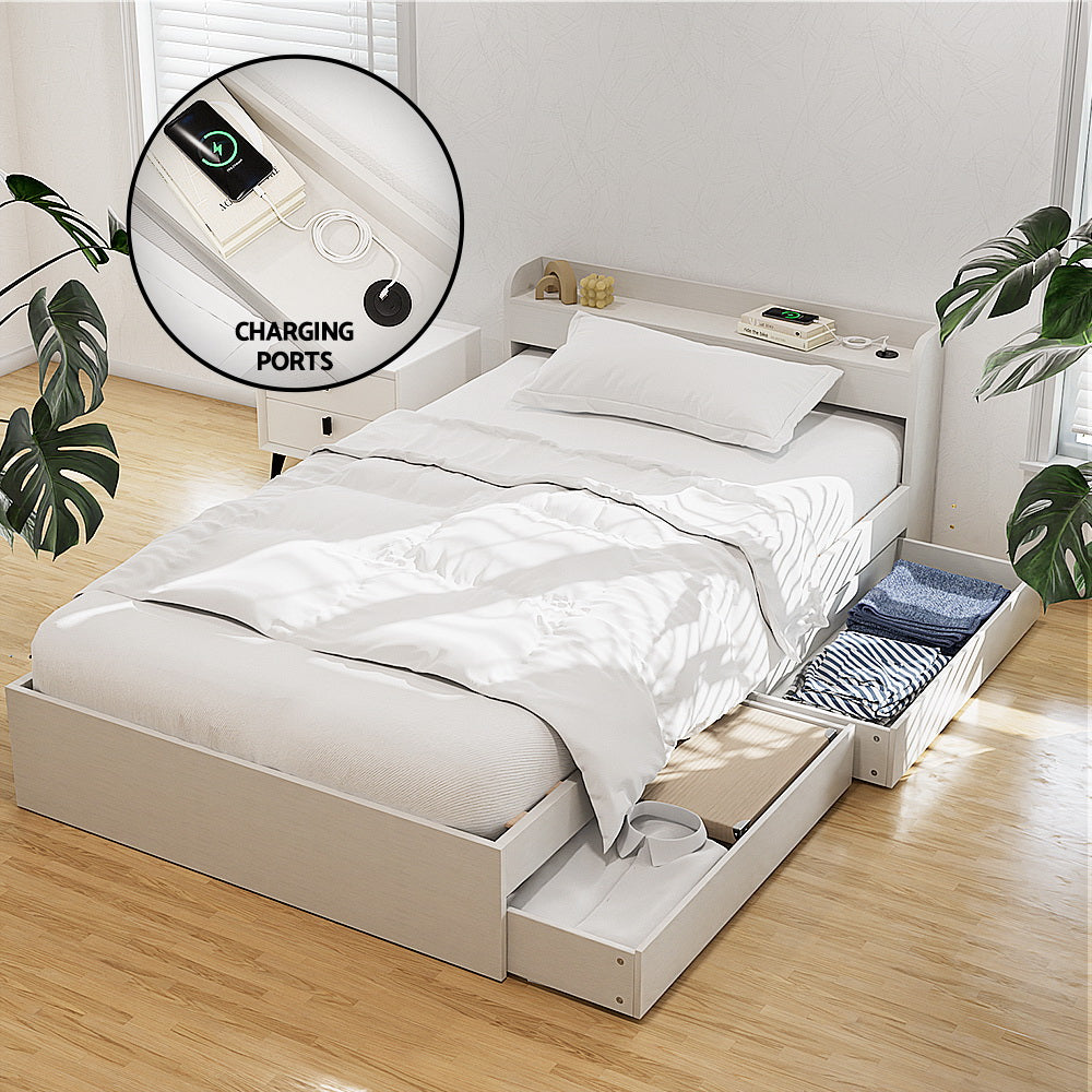 AURA Bed Frame inc. drawers - Single
