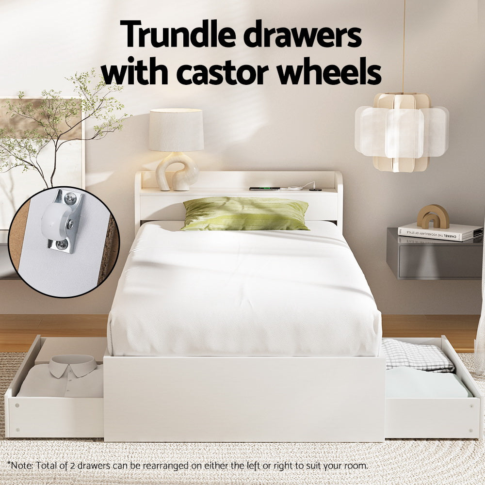 AURA Bed Frame inc. drawers - Single