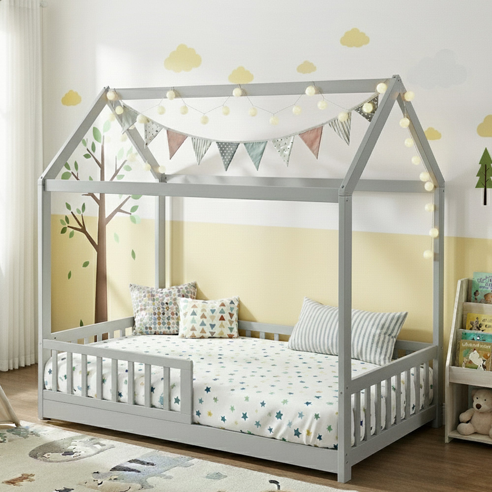 ROCK Kids House Bed Frame - Grey
