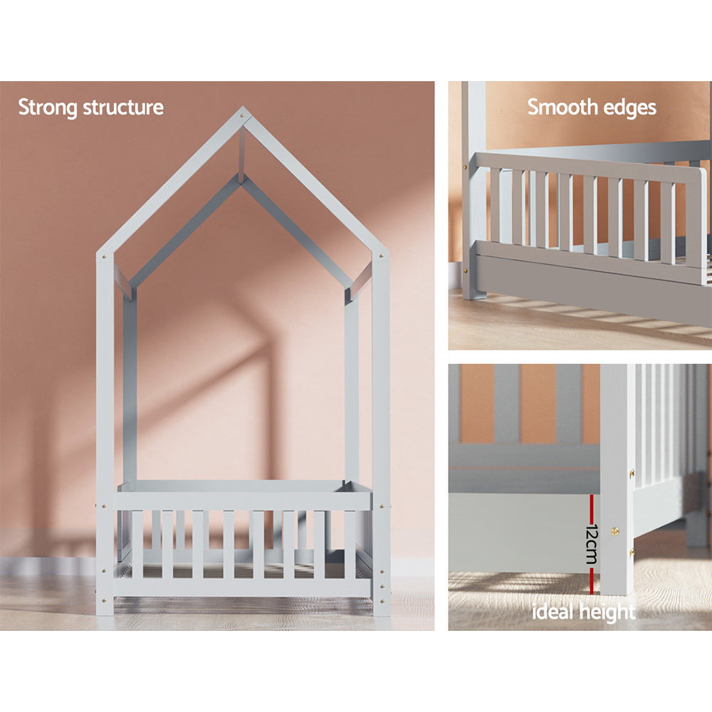 ROCK Kids House Bed Frame - Grey