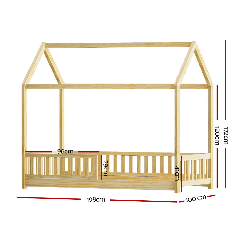 ROCK Kids House Bed Frame - Oak