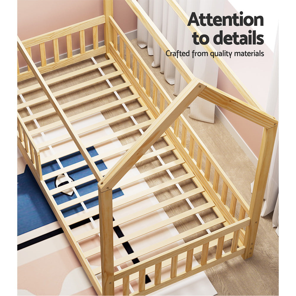 ROCK Kids House Bed Frame - Oak