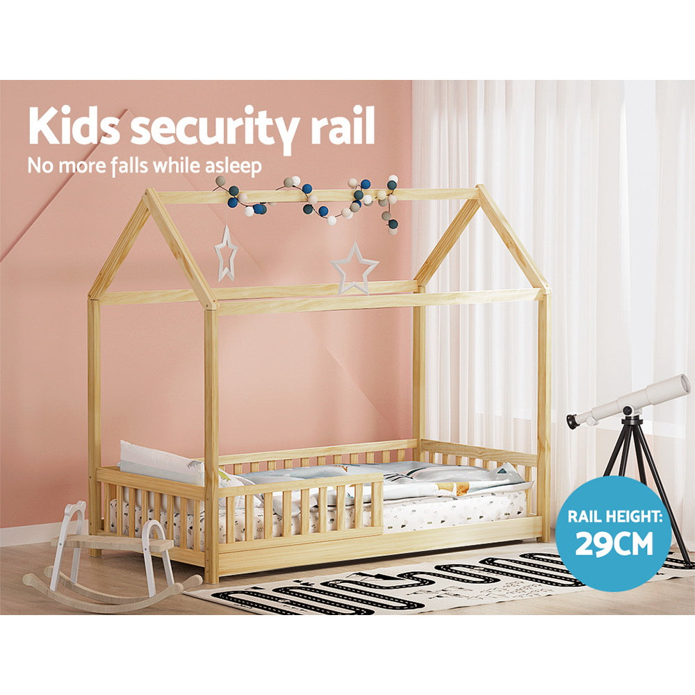 ROCK Kids House Bed Frame - Oak