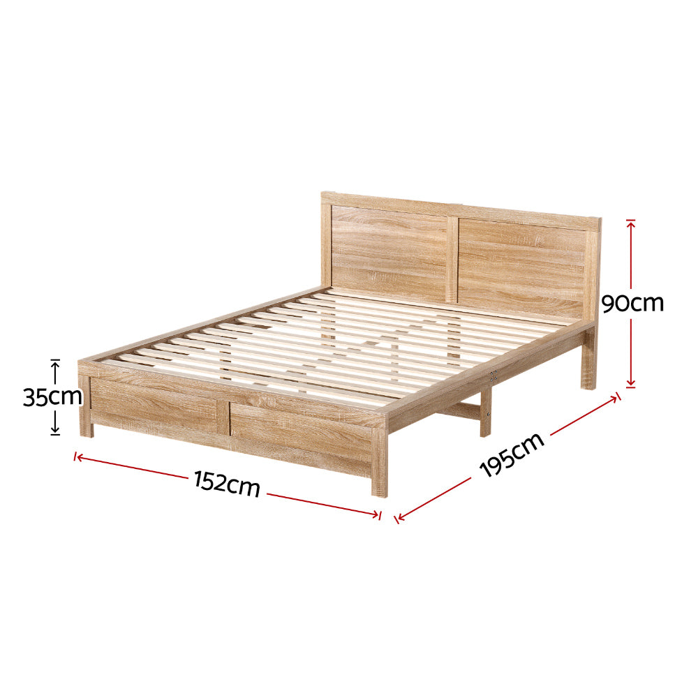 Artiss Acacia Wood Bed Frame - Double