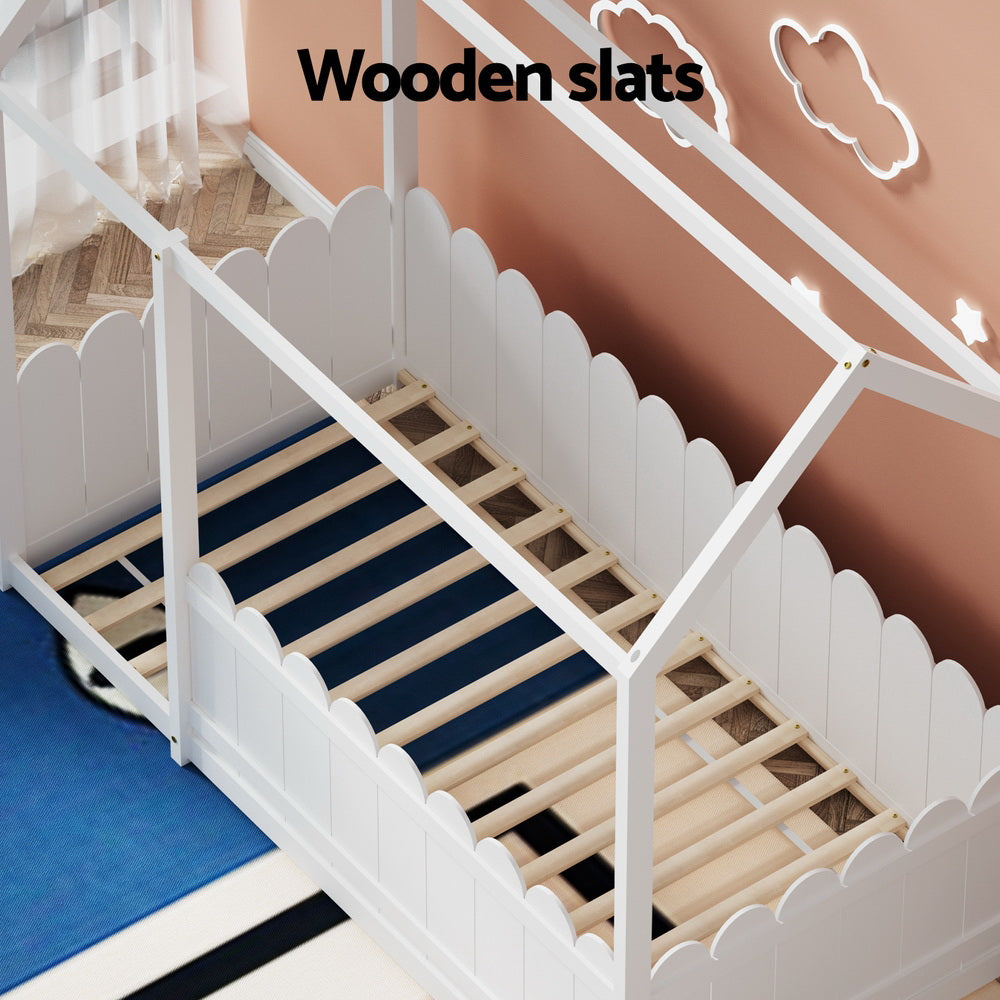 KORI Kids House Bed Frame - White