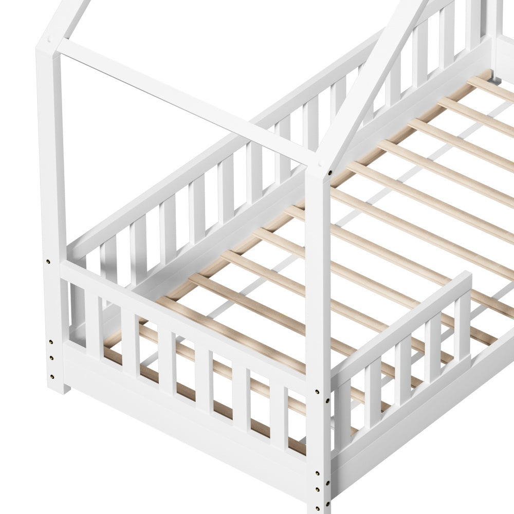 PAVO Kids House Bed Frame - White