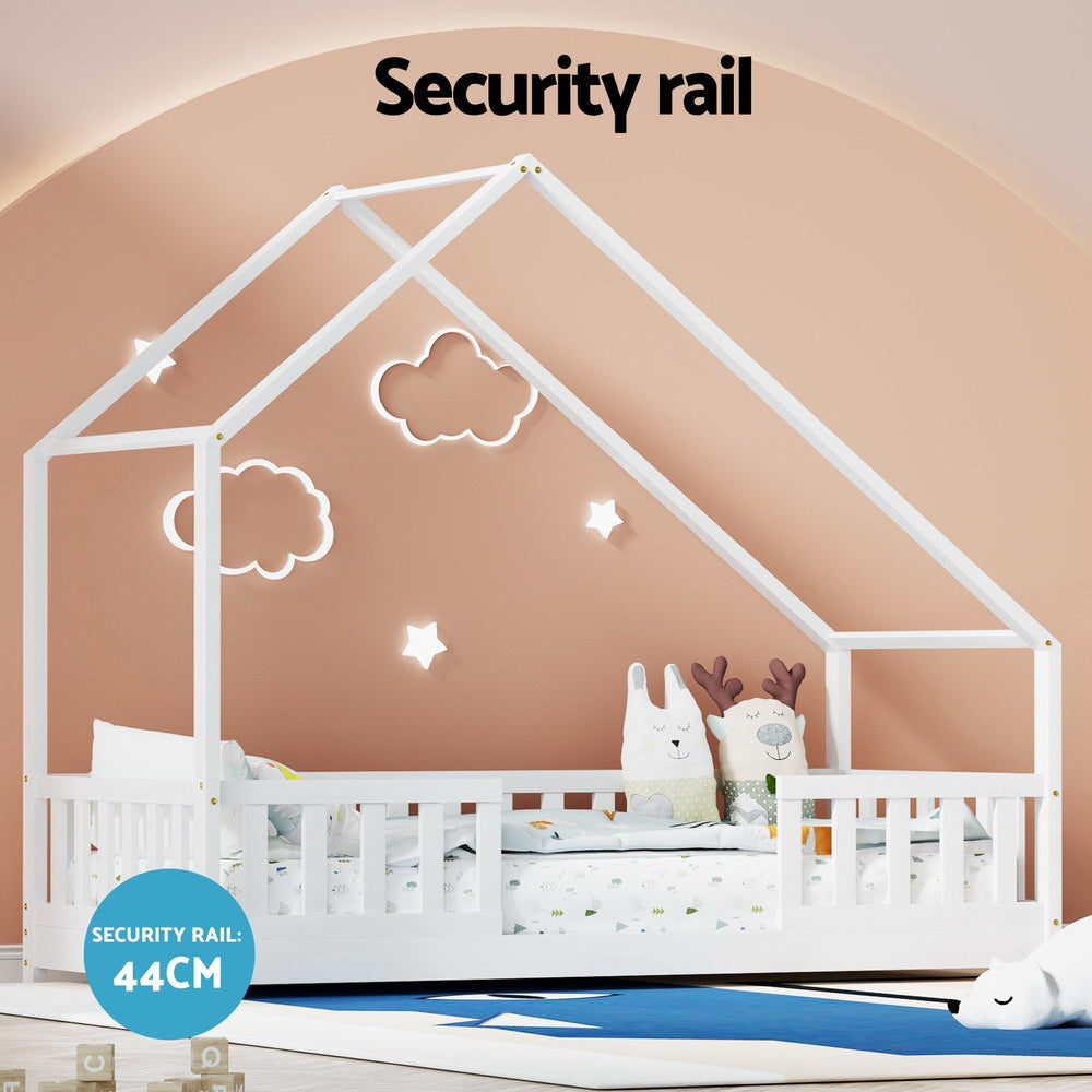 PAVO Kids House Bed Frame - White