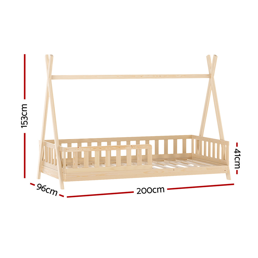 PUAH Kids House Bed Frame - Oak