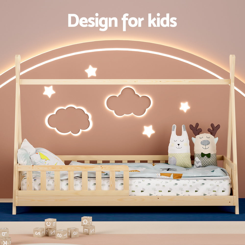 PUAH Kids House Bed Frame - Oak